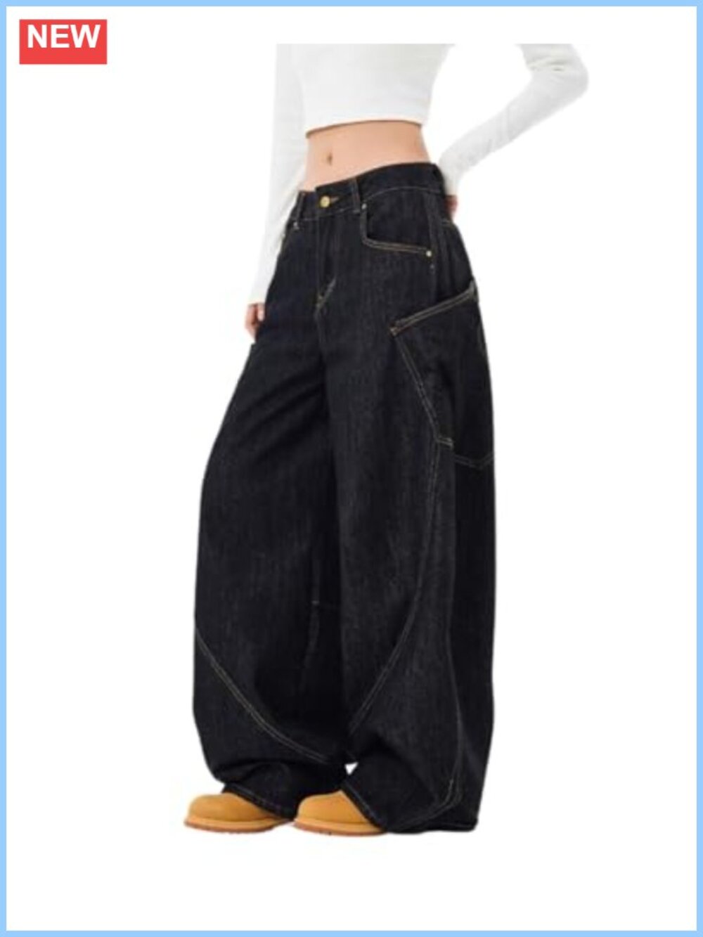 High Waisted Baggy Barrel Jeans Cotton Wide Leg Y2K Boyfriend Denim